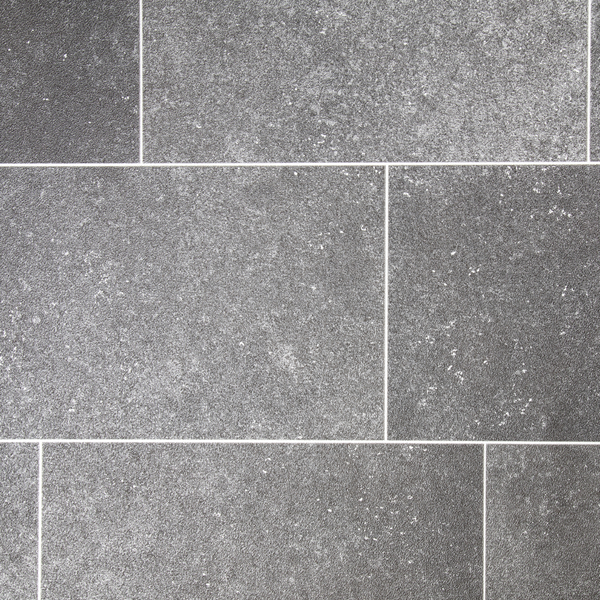 Black Tile Vinyl / Lino Roll Flooring 2m & 4m Width Kitchen Bathroom Flooring