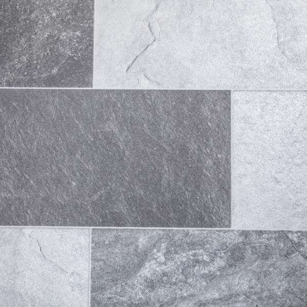 Storm Tile Vinyl Lino Flooring 2m & 4m Width Kitchen Bathroom Flooring