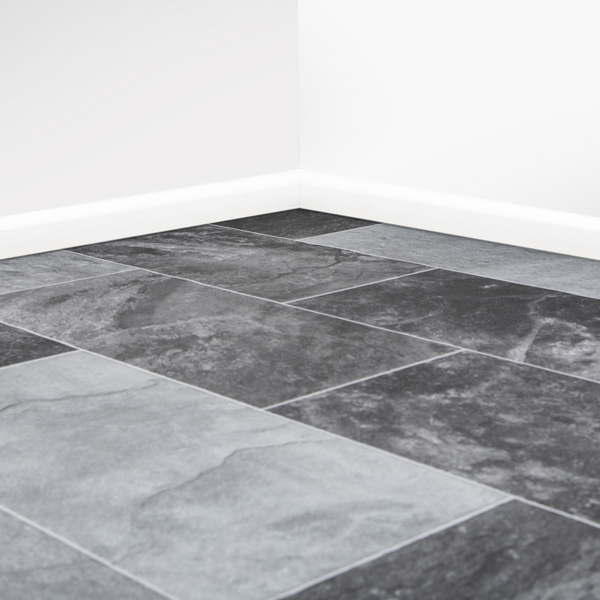 Storm Tile Vinyl Lino Flooring 2m & 4m Width Kitchen Bathroom Flooring