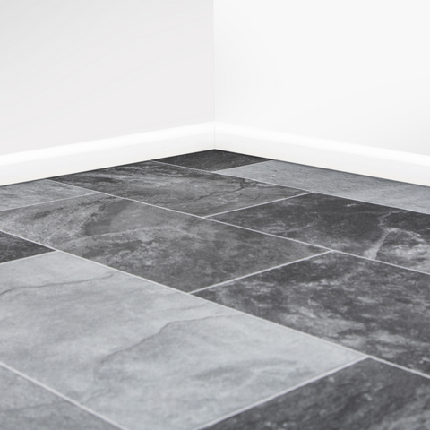 Storm Tile Vinyl Lino Flooring 2m & 4m Width Kitchen Bathroom Flooring