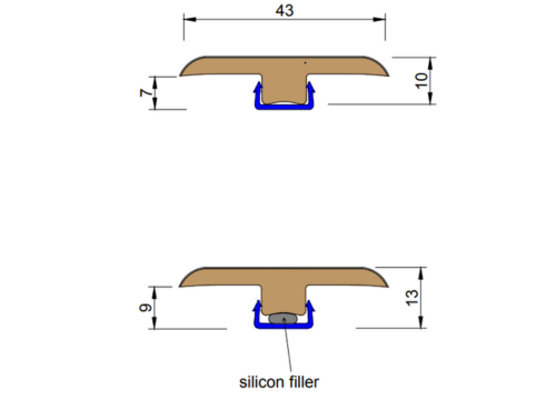 Charleston Oak Laminate MDF Door Trims End Ramp T Bar