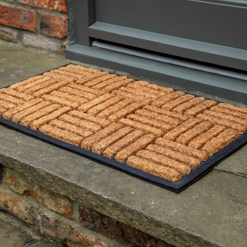 Rubber and Natural Coir Door Mat 45cm x 75cm - Indoor and Outdoor Use