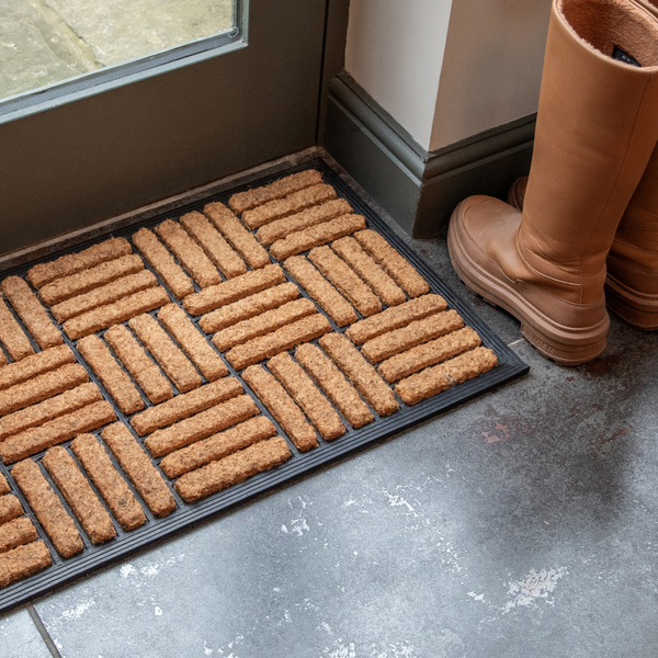 Rubber and Natural Coir Door Mat 45cm x 75cm - Indoor and Outdoor Use