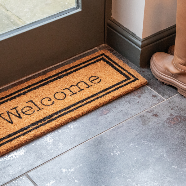 Printed Novelty Welcome Coir Door Mat 27cm x 70cm - Indoor and Sheltered Outdoor Use