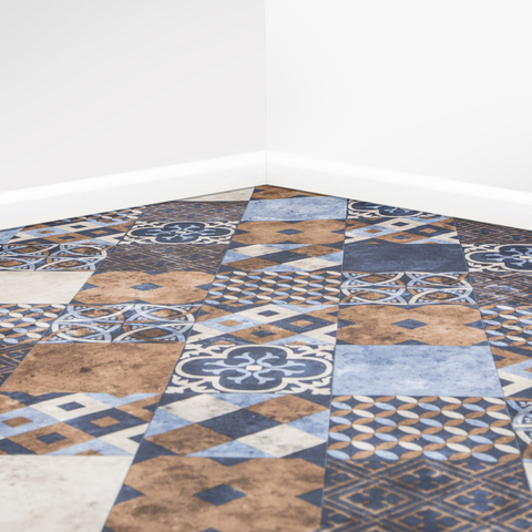 Zarento Indiana Vinyl / Lino Flooring 2m & 4m Width Kitchen Bathroom Flooring
