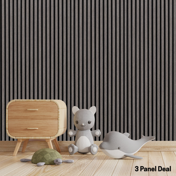Acoustic Wall Panel Boston Grey Oak Decorative Sound Reducing Paneling - 3 Panel Deal