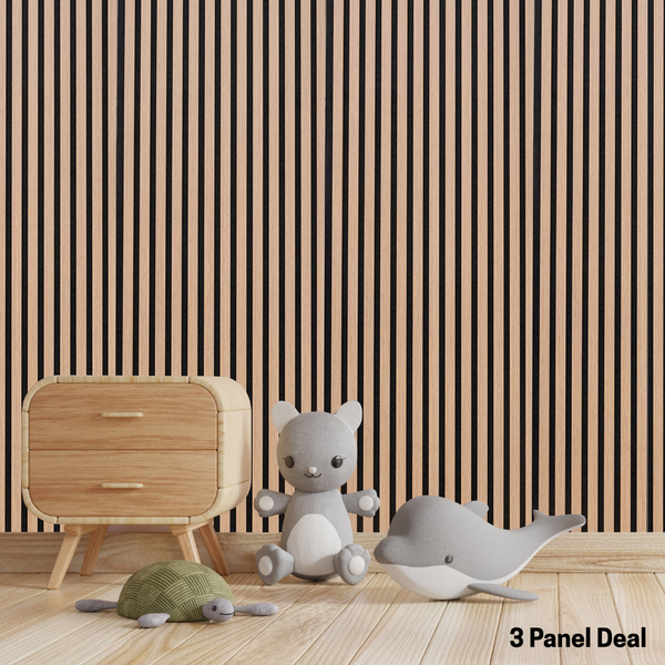Acoustic Wall Panel San Diego Oak Decorative Sound Reducing Paneling - 3 Panel Deal