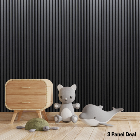Acoustic Wall Panel Midnight Sky Black Decorative Sound Reducing Paneling - 3 Panel Deal