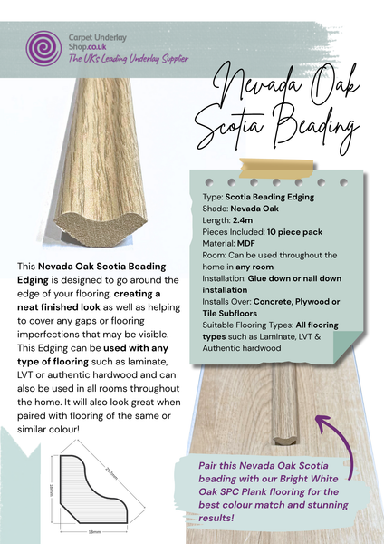 Bright White Oak Luxury SPC Click Plank Flooring - Built-In Underlay Already Installed - 5.2mm Thick