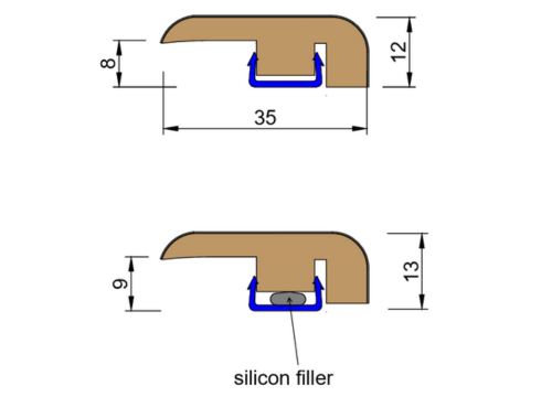 San Diego Oak Laminate MDF Door Trims End Ramp T Bar