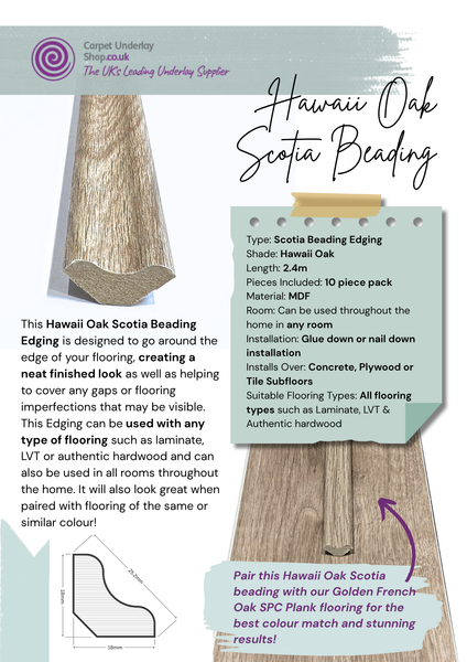 Golden French Oak Luxury SPC Click Plank Flooring - Built-In Underlay Already Installed - 5.2mm Thick