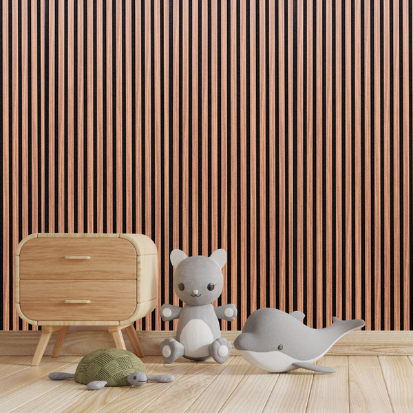 Acoustic Wall Panel Brown Hickory Oak Decorative Sound Reducing Paneling