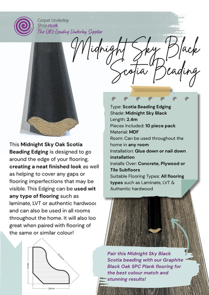 Graphite Black Oak Luxury SPC Click Plank Flooring - Built-In Underlay Already Installed - 5.2mm Thick