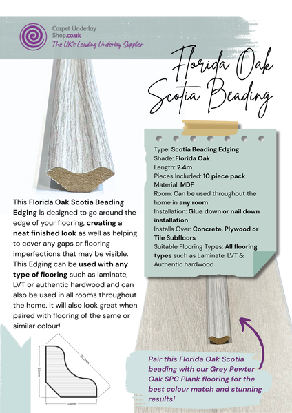 Grey Pewter Oak Luxury SPC Click Plank Flooring - Built-In Underlay Already Installed - 5.2mm Thick