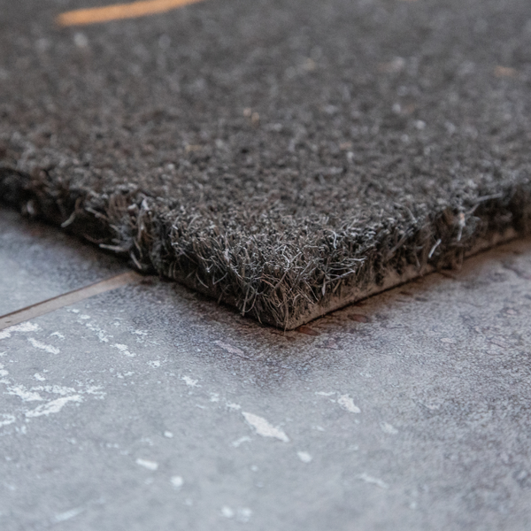 Printed Novelty Hello Sign Grey Coir Door Mat 45cm x 75cm - Indoor and Sheltered Outdoor Use