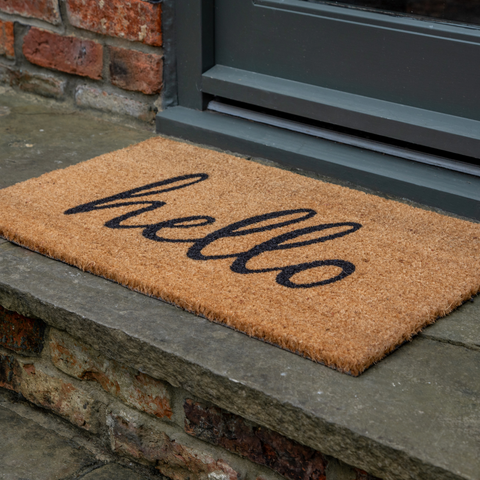 thumbnail image 2 of Kempf Black Border Coco Coir Doormat, 18" X 30", Non-Slip Backing, Heavy Duty Natural Fiber Front Door Welcome Entrance Mat, Low Clearance, Outdoor Indoor 2 of 12