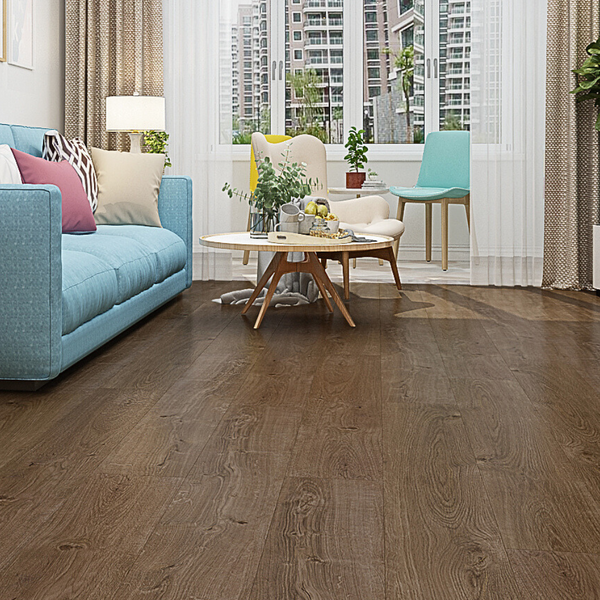 Dark Walnut Oak Luxury SPC Click Plank Flooring - Built-In Underlay Already Installed - 5.2mm Thick