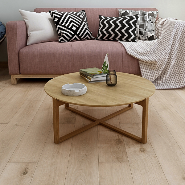 Bright White Oak Luxury SPC Click Plank Flooring - Built-In Underlay Already Installed - 5.2mm Thick