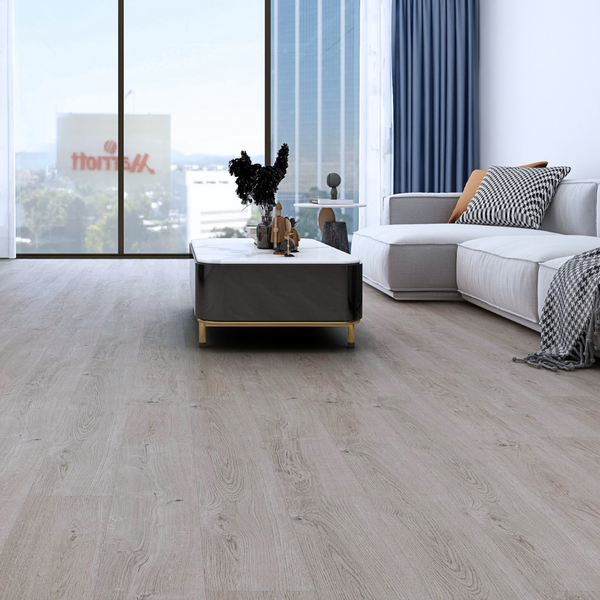 Stoney Grey Oak Luxury SPC Click Plank Flooring - Built-In Underlay Already Installed - 5.2mm Thick