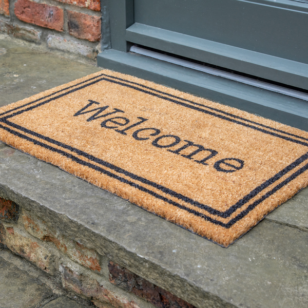 Printed Novelty Welcome Sign Coir Door Mat 45cm x 75cm - Indoor and Sheltered Outdoor Use