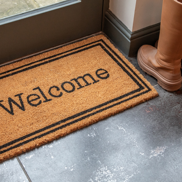 Printed Novelty Welcome Sign Coir Door Mat 45cm x 75cm - Indoor and Sheltered Outdoor Use