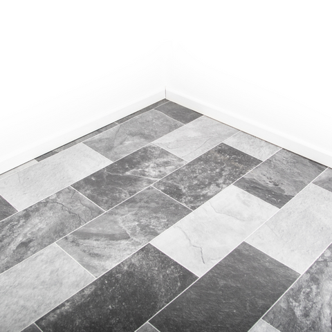Storm Tile Vinyl Lino Flooring 2m & 4m Width Kitchen Bathroom Flooring
