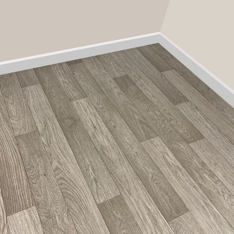 Detroit Oak Plank Vinyl / Lino Flooring 2m & 4m Width Kitchen Bathroom Flooring