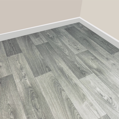 Vine Oak Grey Vinyl / Lino Flooring 2m & 4m Width Kitchen Bathroom Flooring