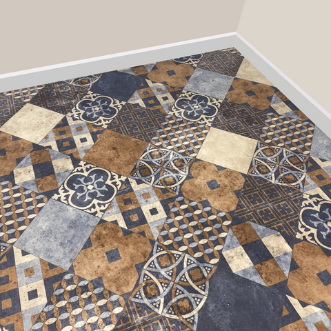 Zarento Indiana Vinyl / Lino Flooring 2m & 4m Width Kitchen Bathroom Flooring