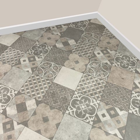 Zarento Poker Vinyl / Lino Flooring 2m & 4m Width Kitchen Bathroom Flooring
