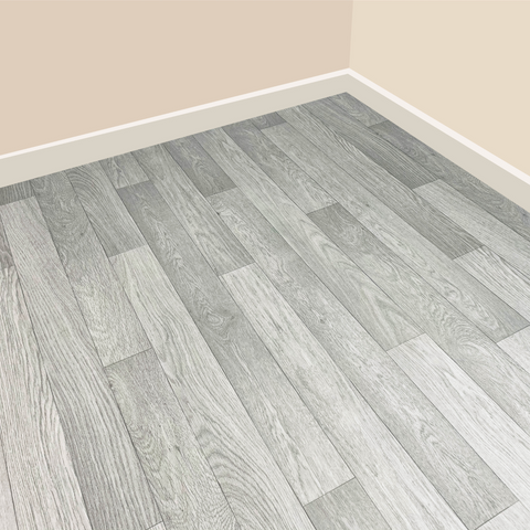Detroit Light Grey Vinyl / Lino Flooring 2m & 4m Width Kitchen Bathroom Flooring