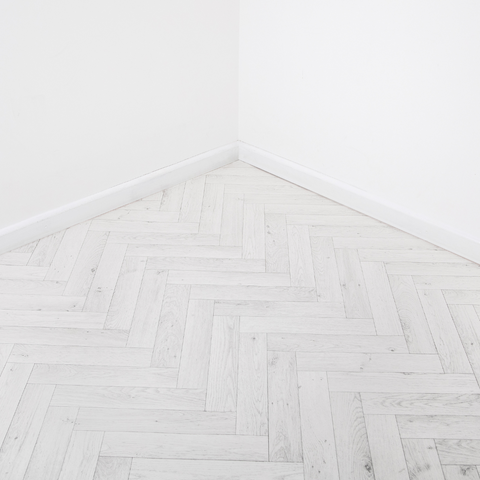 White Oak Parquet Vinyl / Lino Roll Flooring 2m & 4m Width Kitchen Bathroom Flooring
