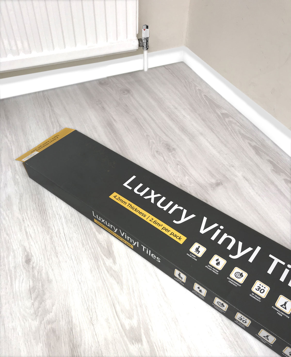 White LVT Vinyl Click Plank Flooring - 4.2mm Thick - Water Resistance