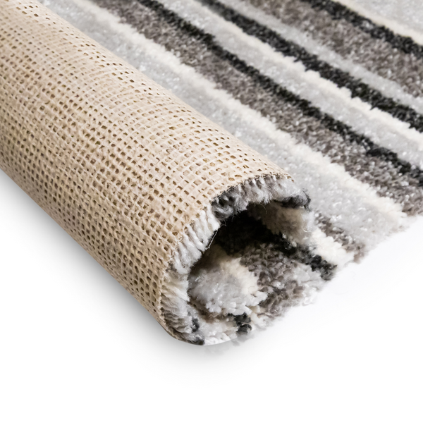 Stripy Liquorice Shade Saxony Carpet