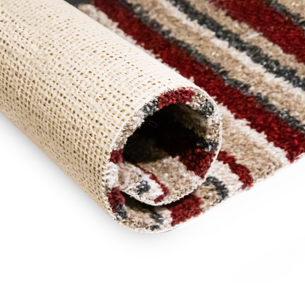 Red Stripy Strawberry Laces Shade Saxony Carpet